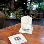 Dessous-de-verre En Pierre Nom du logo de l'entreprise Code QR<br><div class="desc">Personnalisez et ajoutez votre nom d'entreprise. Lettres noires. Si vous voulez que le coussin ne contienne pas de texte,  utilisez votre touche back-space pour supprimer. Ajoutez votre URL/lien de site Web au code QR.</div>