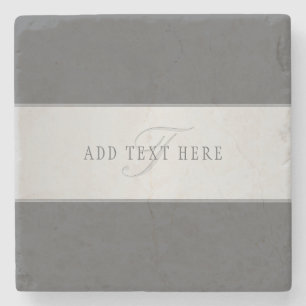 Dessous-de-verre En Pierre Nom élégant & Monogramme Lettrage (ou autre texte)