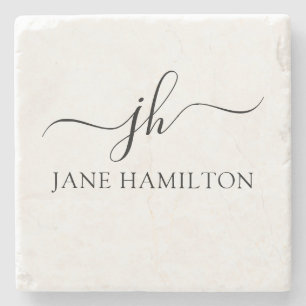 Dessous-de-verre En Pierre Nom personnalisé en monogramme