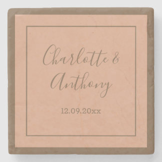 Dessous-de-verre En Pierre Noms de calligraphie créative mariage Date