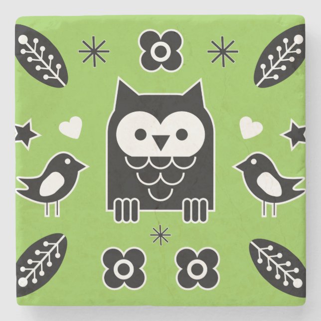 Dessous-de-verre En Pierre Nordic Horse Folk Art Cadeau (Devant)