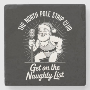Dessous-de-verre En Pierre North Pôle Strip Club Christmas Père Noël Dancing