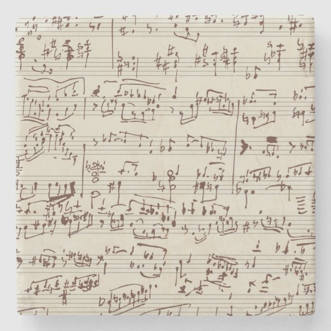 Dessous-de-verre En Pierre Notes de musique (Devant)