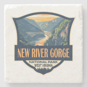 Dessous-de-verre En Pierre Nouveau Parc national de la Gorge River Illustrati