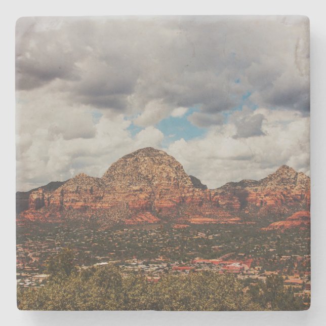 Dessous-de-verre En Pierre Nuages pendant qu'ils roulent dans Sedona (Devant)