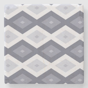Dessous-de-verre En Pierre Nuances de bleu gris motif diamant