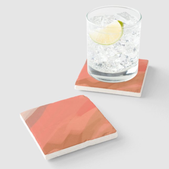 Dessous-de-verre En Pierre Nuances de rose carmin (Côté)