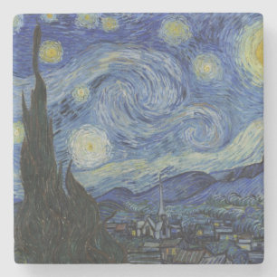 Dessous-de-verre En Pierre "Nuit étoilée" par Van Gogh