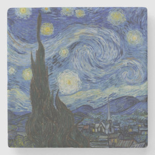 Dessous-de-verre En Pierre Nuit étoilée, peinture à l'huile, Vincent Van Gogh