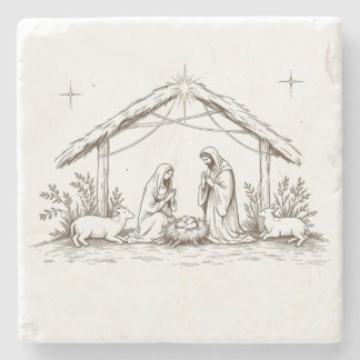 Dessous-de-verre En Pierre "Nuit silencieuse Nativité
