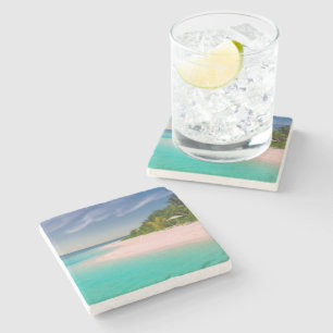 Dessous-de-verre En Pierre Océan aigue-marine Plage tropicale Scénique