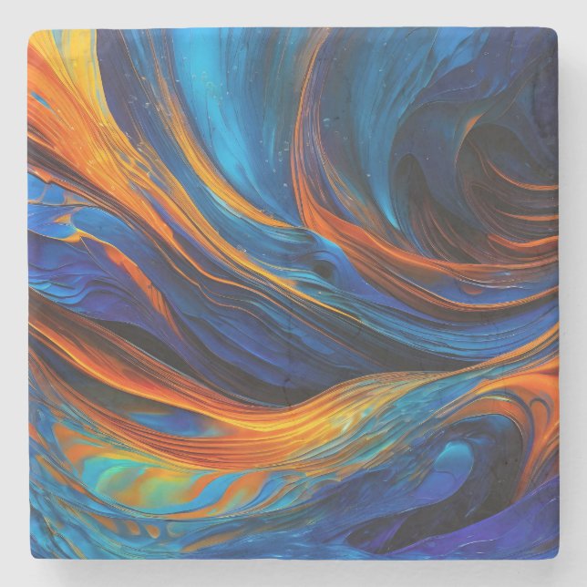 Dessous-de-verre En Pierre Ocean Lava "Astralswirl" (Devant)