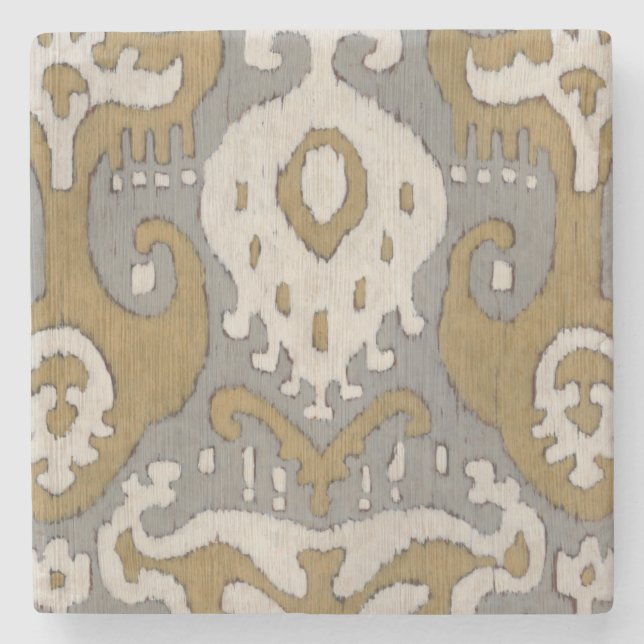 Dessous-de-verre En Pierre Ochre Ikat II (Devant)