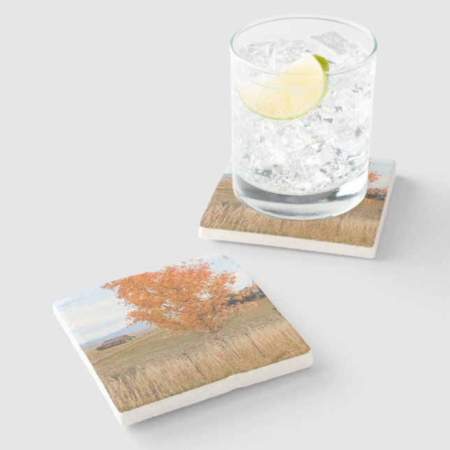 Dessous-de-verre En Pierre Octobre lumineux  (Côté)
