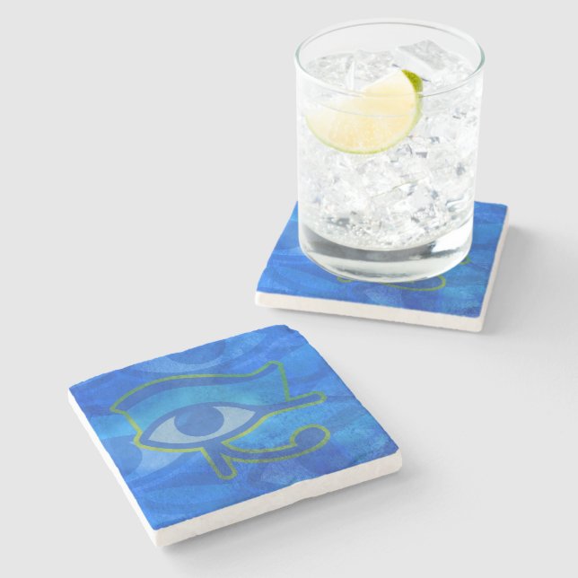 Dessous-de-verre En Pierre OEil bleu (Côté)