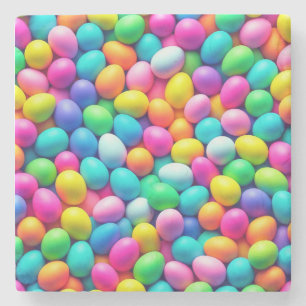 Dessous-de-verre En Pierre Oeuf de Pâques aux couleurs vives/Printemps