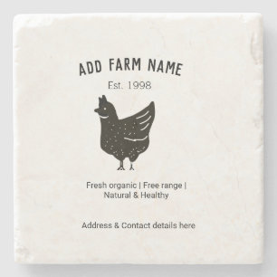 Dessous-de-verre En Pierre oeufs de poule de ferme ajoutez nom année adresse