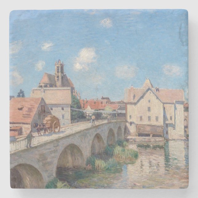 Dessous-de-verre En Pierre OEuvre d'Alfred Sisley - Le Pont de Moret (Devant)