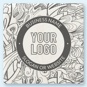 Dessous-de-verre En Pierre OEuvre de ligne moderne et votre logo avec texte m