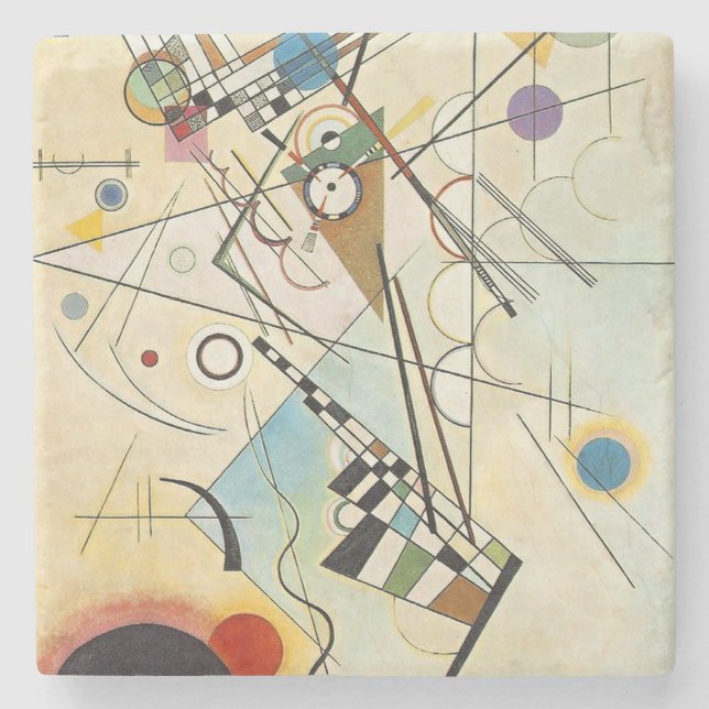 Dessous-de-verre En Pierre OEuvre d'expressionniste abstraite moderne de Kand (Devant)