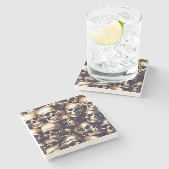 Dessous-de-verre En Pierre OEuvres d'or LITE EXISTENTIELLES (Côté)