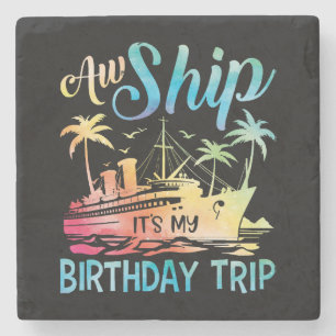 Dessous-de-verre En Pierre Oh mon bateau c'est mon voyage d'anniversaire