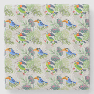 Dessous-de-verre En Pierre Oiseau Toucan mignon, Motif de tous les jours, Aqu