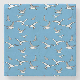 Dessous-de-verre En Pierre Oiseaux - un troupeau de mouettes