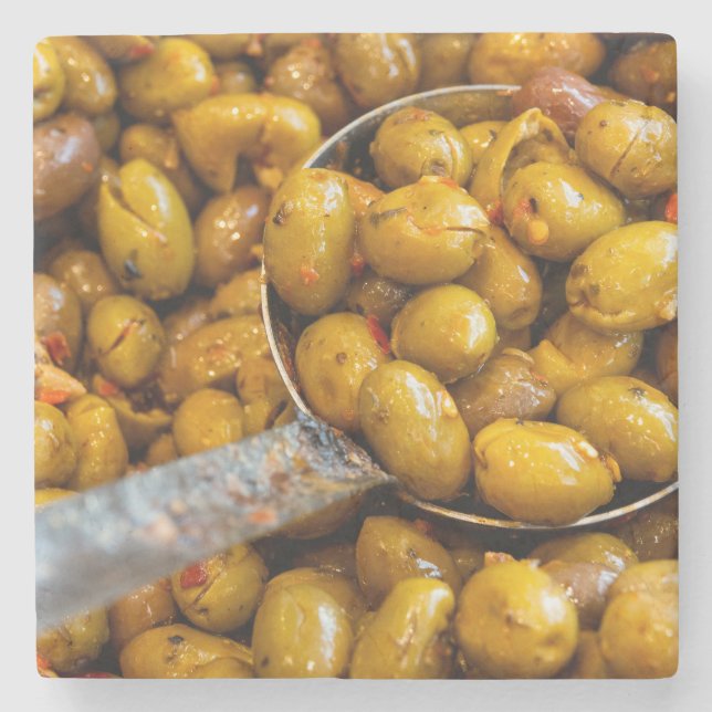 Dessous-de-verre En Pierre Olives épicées Nocellara Etnea (Devant)