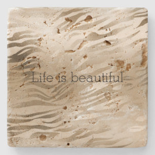 Dessous-de-verre En Pierre Ombre d'impression Gold Zebra