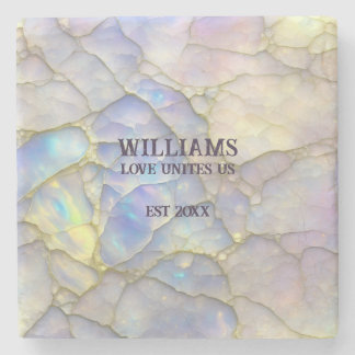 Dessous-de-verre En Pierre Opal Stone Pastel Purple Couleur Personnalisée