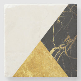 Dessous-de-verre En Pierre Or blanc et dessous de verre en pierre de marbre