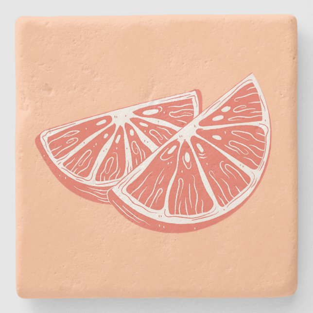 Dessous-de-verre En Pierre Orange (Devant)