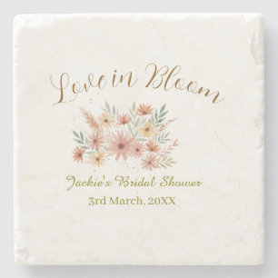 Dessous-de-verre En Pierre Orange boho amour en fleurs nom de la baby shower