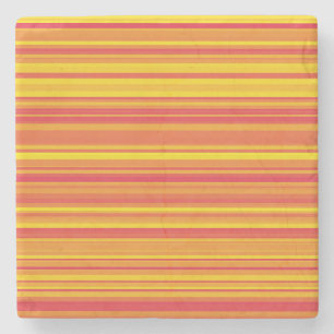 Dessous-de-verre En Pierre Orange rouge jaune rayures