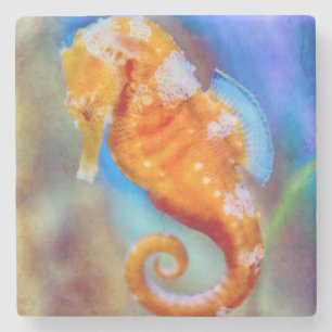 Dessous-de-verre En Pierre Orange Seahorse délice