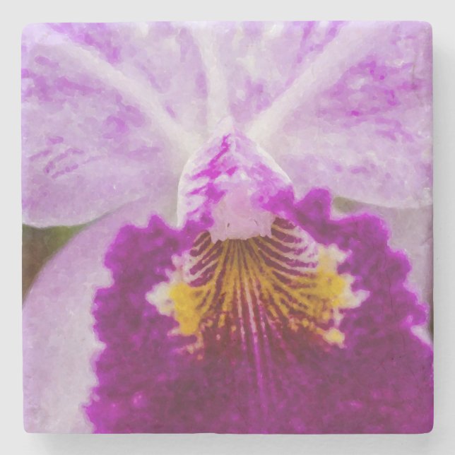 Dessous-de-verre En Pierre Orchidée mauve de passion (Devant)