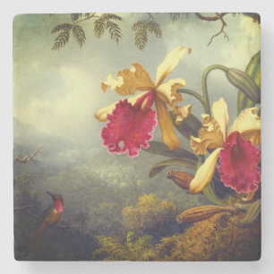 Dessous-de-verre En Pierre Orchidées et colibri Heade