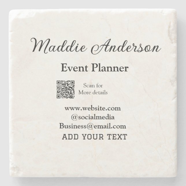 Dessous-de-verre En Pierre Organisateur d'événement ajouter nom Q R code déta (Devant)