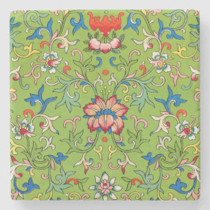 Dessous-de-verre En Pierre Ornement chinois vintage Owen Jones floral vert