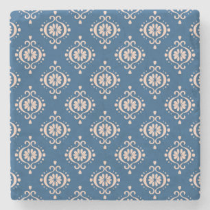 Dessous-de-verre En Pierre Ornement damassé Ikat Géométrique
