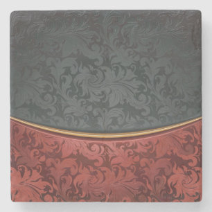 Dessous-de-verre En Pierre Ornement vintage rouge et noir