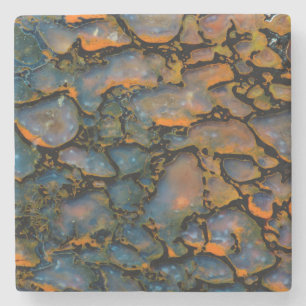 Dessous-de-verre En Pierre Os de dinosaure pétrifié orange
