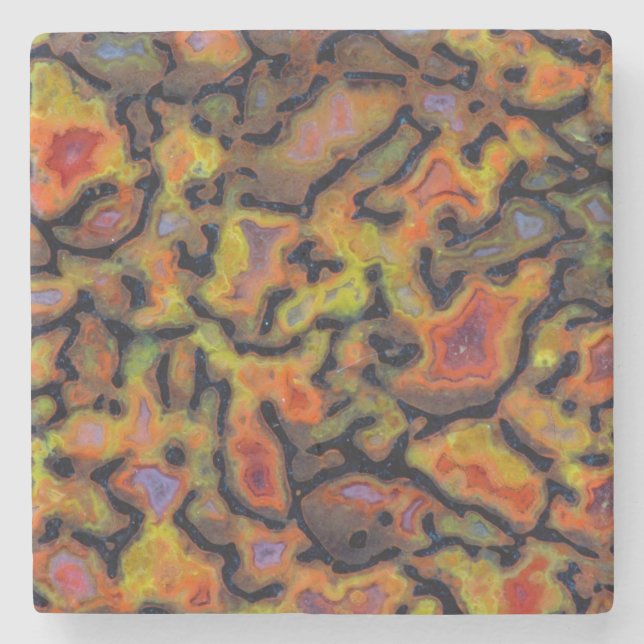 Dessous-de-verre En Pierre Os fossile de dinosaure orange (Devant)