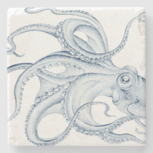 Dessous-de-verre En Pierre Otopus bleu Cephalopod Craken Encre