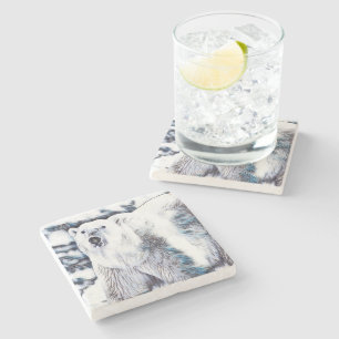 Dessous-de-verre En Pierre Ours blanc