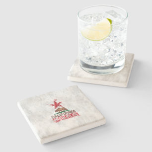 Dessous-de-verre En Pierre Ours drapeau de la Californie dans la décoration p