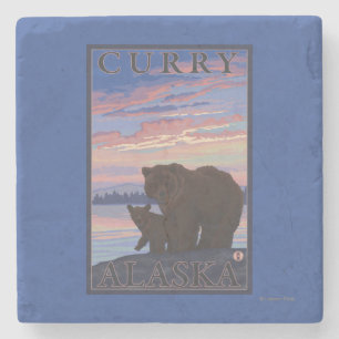 Dessous-de-verre En Pierre Ours et CUB - cari, Alaska