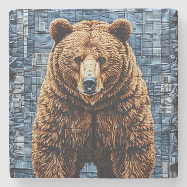 Dessous-de-verre En Pierre Ours grizzly (Devant)