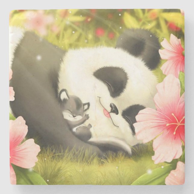 Dessous-de-verre En Pierre Ours Panda (Devant)